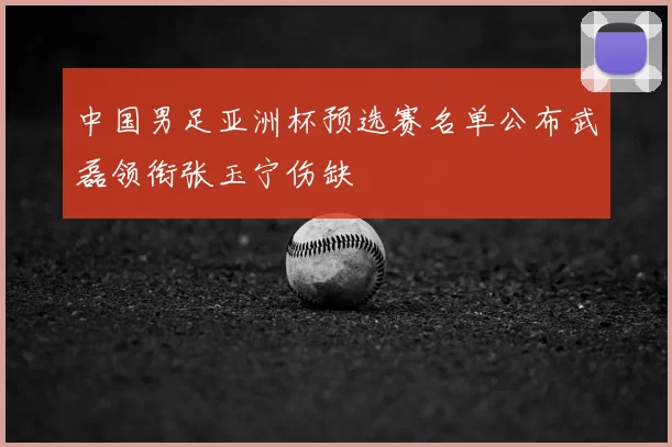 中国男足亚洲杯预选赛名单公布武磊领衔张玉宁伤缺